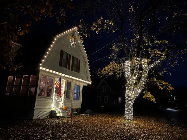 Full front elevation lit in Claremont, NH
