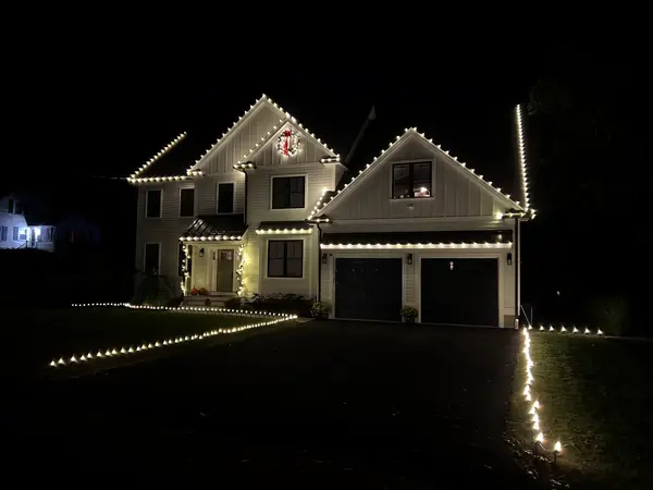 Residential Christmas light installation by the Holiday Lights Decor network