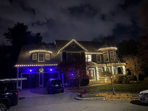 Residential Christmas light installation by the Holiday Lights Decor network