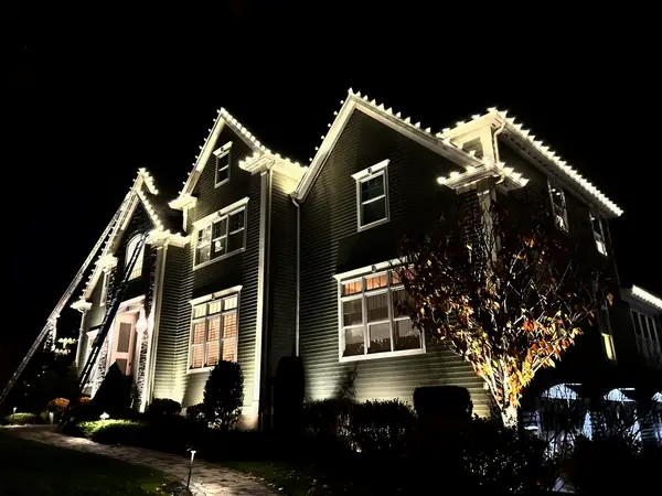 Residential Christmas light installation by the Holiday Lights Decor network