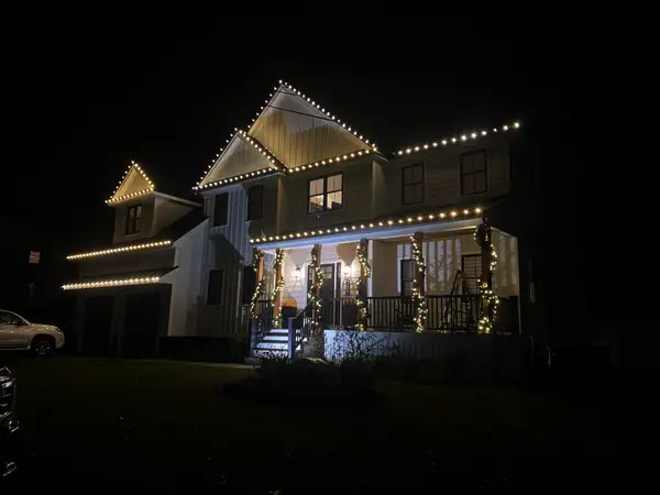 Residential Christmas light installation by the Holiday Lights Decor network